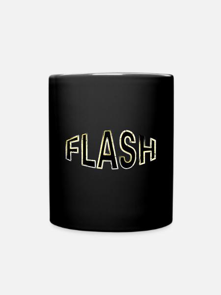 Étiquette FLASH avec flashs - Mug uni - noir