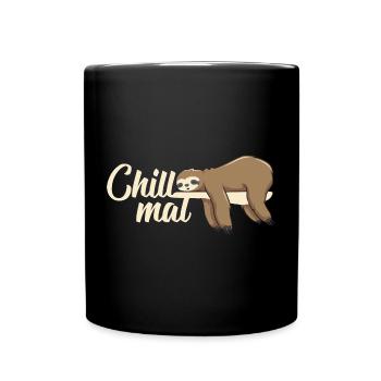 Lustiges Chill mal Faultier beim entspannen - Tasse einfarbig - Schwarz - Vorne