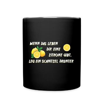 Zitrone - Tasse einfarbig - Schwarz - Vorne