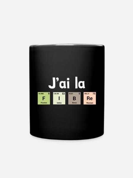 J'ai la fibre - éléments périodiques - Mug uni - noir