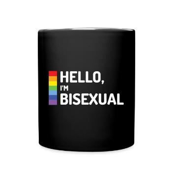 Hallo, ich bin bisexuell - Tasse einfarbig - Schwarz - Vorne