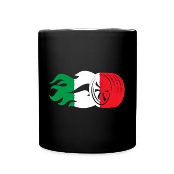 Italien Motorsport Flagge - Tasse einfarbig - Schwarz - Vorne