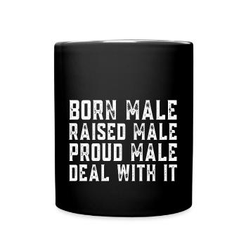 Homme né mâle élevé - Mug uni - noir - Devant
