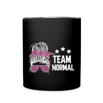 Team Normal - Tasse einfarbig - Schwarz - Vorne
