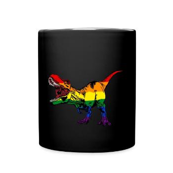 LGBT Dino - Tasse einfarbig - Schwarz - Vorne