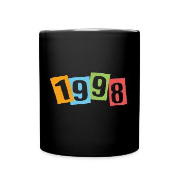 Né en 1998 – Anniversaire avec de grands numéros colorés - Mug uni - noir - Devant