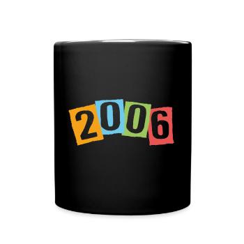 Born in 2006 – Birthday with big colorful numbers - Full Colour Mug - black - Front