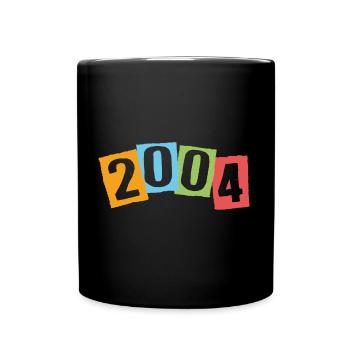 Born in 2004 – Birthday with big colorful numbers - Full Colour Mug - black - Front