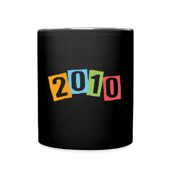 Né en 2010 – Anniversaire avec de grands chiffres colorés - Mug uni - noir - Devant
