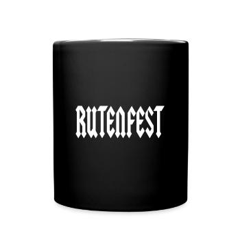 Schriftzug Rutenfest Ravensburg - Tasse einfarbig - Schwarz - Vorne