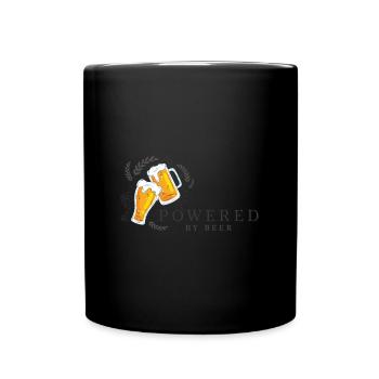 Powered by Beer Beer Toast - Full Colour Mug - black - Front