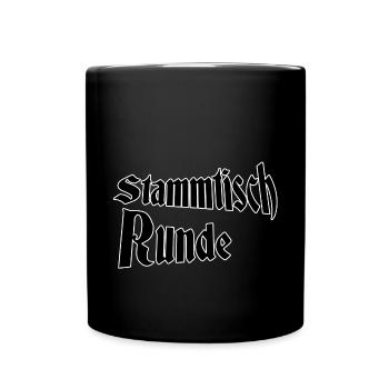 Stammtischrunde - Tasse einfarbig - Schwarz - Vorne