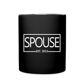 Ehepartner Est. 2023 - Männer & Frauen Hochzeitstag Geschenk - Tasse einfarbig - Schwarz - Vorne
