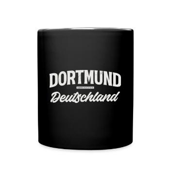 Dortmund Deutschland Vintage Typo - Tasse einfarbig - Schwarz - Vorne