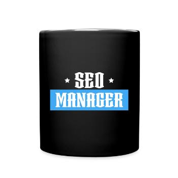 SEO Manager blau tshirt schwarz - Tasse einfarbig - Schwarz - Vorne