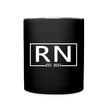 RN Est. 2023 Abschluss Registrierter Krankenpflegeschüler - Tasse einfarbig - Schwarz - Vorne