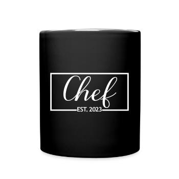 Chef Est. 2023 Graduated Chef Culinary Art Student - Full Colour Mug - black - Front
