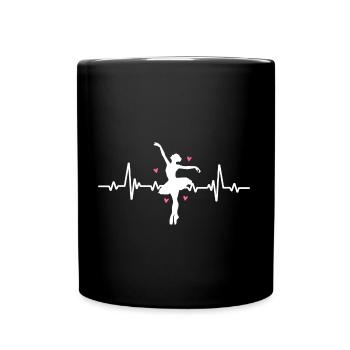 Ballett Ballerina Tanzen Herzschlag - Tasse einfarbig - Schwarz - Vorne