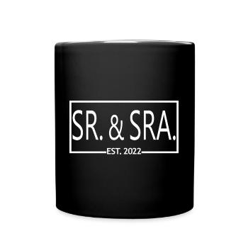Sr. & Sra. Est. 2022 - Hochzeitsgeschenk für Männer & Frauen - Tasse einfarbig - Schwarz - Vorne
