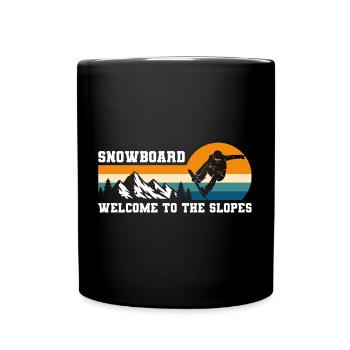 Snowboarder Schnee Piste - Tasse einfarbig - Schwarz - Vorne