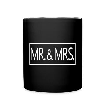 M. & Mme Couple marié Hommes & Femmes Cadeau de mariage - Mug uni - noir - Devant