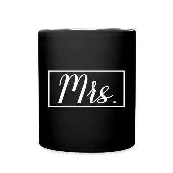 Mrs. Matching Couple Engagement Wedding Honeymoon - Full Colour Mug - black - Front