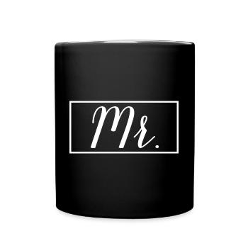 Mr. Matching Couple Engagement Wedding Honeymoon - Full Colour Mug - black - Front