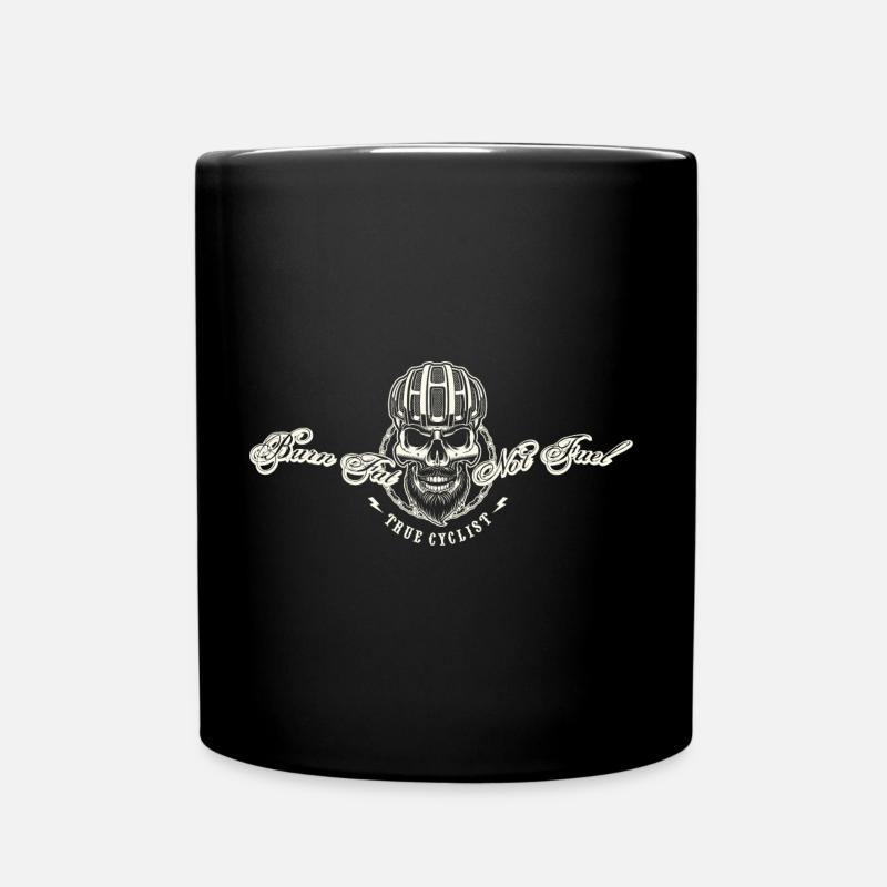 True Cyclist - burn fat not fuel - Full Colour Mug - black