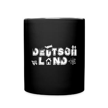 Deutschland Schriftzug mit Symbolen - Tasse einfarbig - Schwarz - Vorne