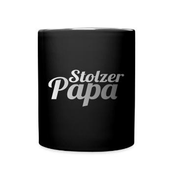 Stolzer Papa - Tasse einfarbig - Schwarz - Vorne