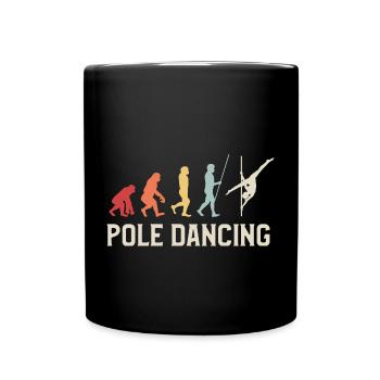 Pole Dancing Evolution Tänzerin Pole Fitness - Tasse einfarbig - Schwarz - Vorne