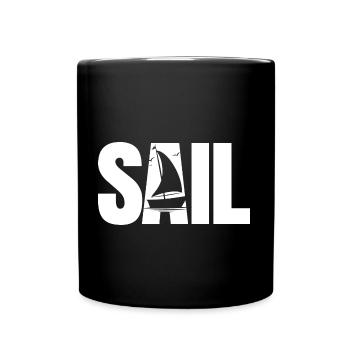Sail Segeln Segler Anker Segelschiff Boot Yacht - Tasse einfarbig - Schwarz - Vorne