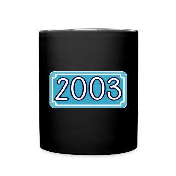 Geburtsjahr 2003 - Schriftzug Jahr 2003 - Tasse einfarbig - Schwarz - Vorne