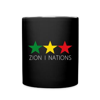 ZION I NATION - Reggae Rasta Roots Stars - Tasse einfarbig - Schwarz - Vorne