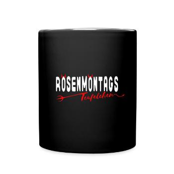 Rosenmontag Teufelchen Fasching Karneval Fasnet - Tasse einfarbig - Schwarz - Vorne