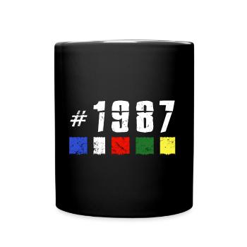 1987 Vintage Anniversaire Rétro Anniversaire « Nouveau Tibet » - Mug uni - noir - Devant