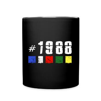 1988 Vintage Anniversaire Rétro Anniversaire « Nouveau Tibet » - Mug uni - noir - Devant