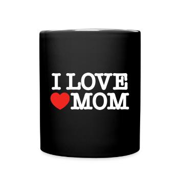 Ich liebe Mama (dunkel) - Tasse einfarbig - Schwarz - Vorne