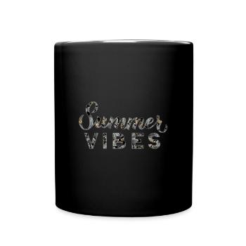 Summer Vibes Sommer Stimmung - Tasse einfarbig - Schwarz - Vorne