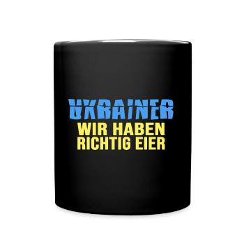 UKRAINE "Oster spezial" Helden Ukrainischen Front - Tasse einfarbig - Schwarz - Vorne