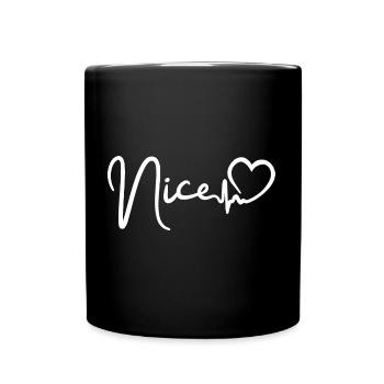 Nice heartbeat Nice city France - Full Colour Mug - black - Front