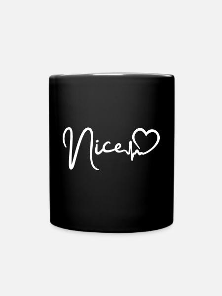 Beau battement de cœur Nice ville France - Mug uni - noir