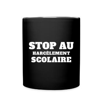 stop harcèlement scolaire, scolarité - Mug uni - noir - Devant