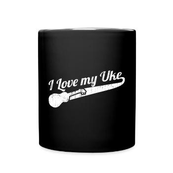 I Love My Uke - Tasse einfarbig - Schwarz - Vorne