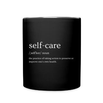 self-care - Tasse einfarbig - Schwarz - Vorne