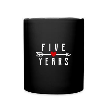 5 ans anniversaire de mariage mariage en bois - Mug uni - noir - Devant