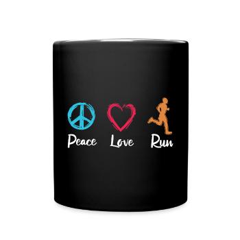 Peace Love Running - Full Colour Mug - black - Front