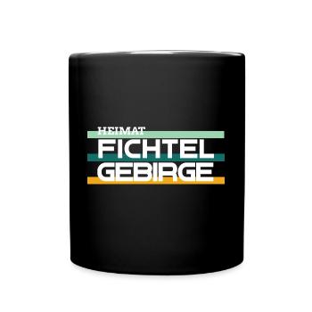 Heimat Fichtelgebirge retro - Tasse einfarbig - Schwarz - Vorne