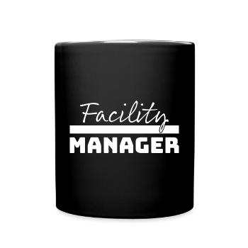 Tshirt Facility Manager white - Full Colour Mug - black - Front
