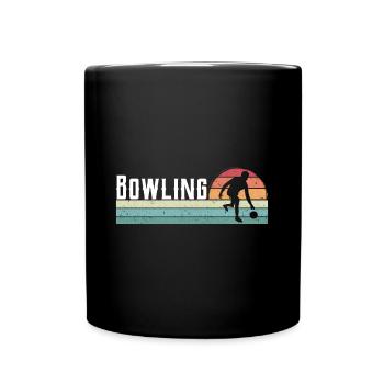 Bowler Bowling Sport Rétro Vintage - Mug uni - noir - Devant